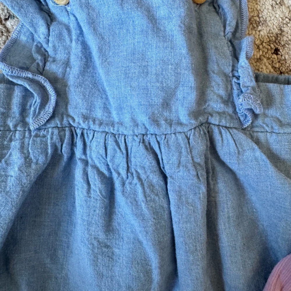 Short Romper Summer Set Bundle with Ruffle Straps Purple and Blue Jean - Picture 6 of 6